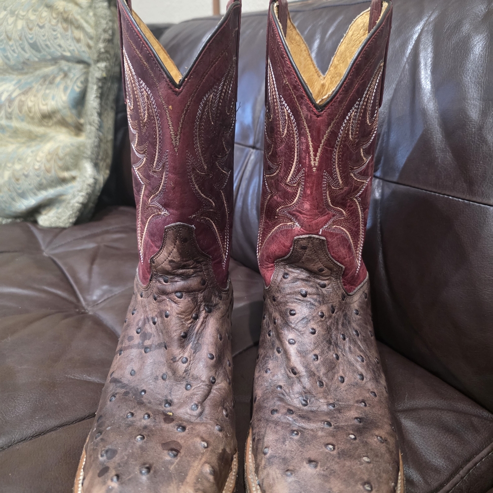 Roper Brown and Burgundy Cowboy Boots - Picture 2 of 7